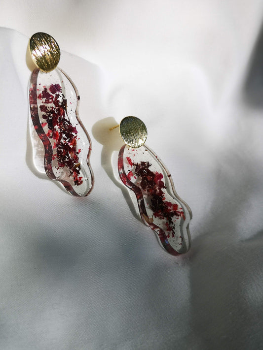 Pendientes de resina con flores