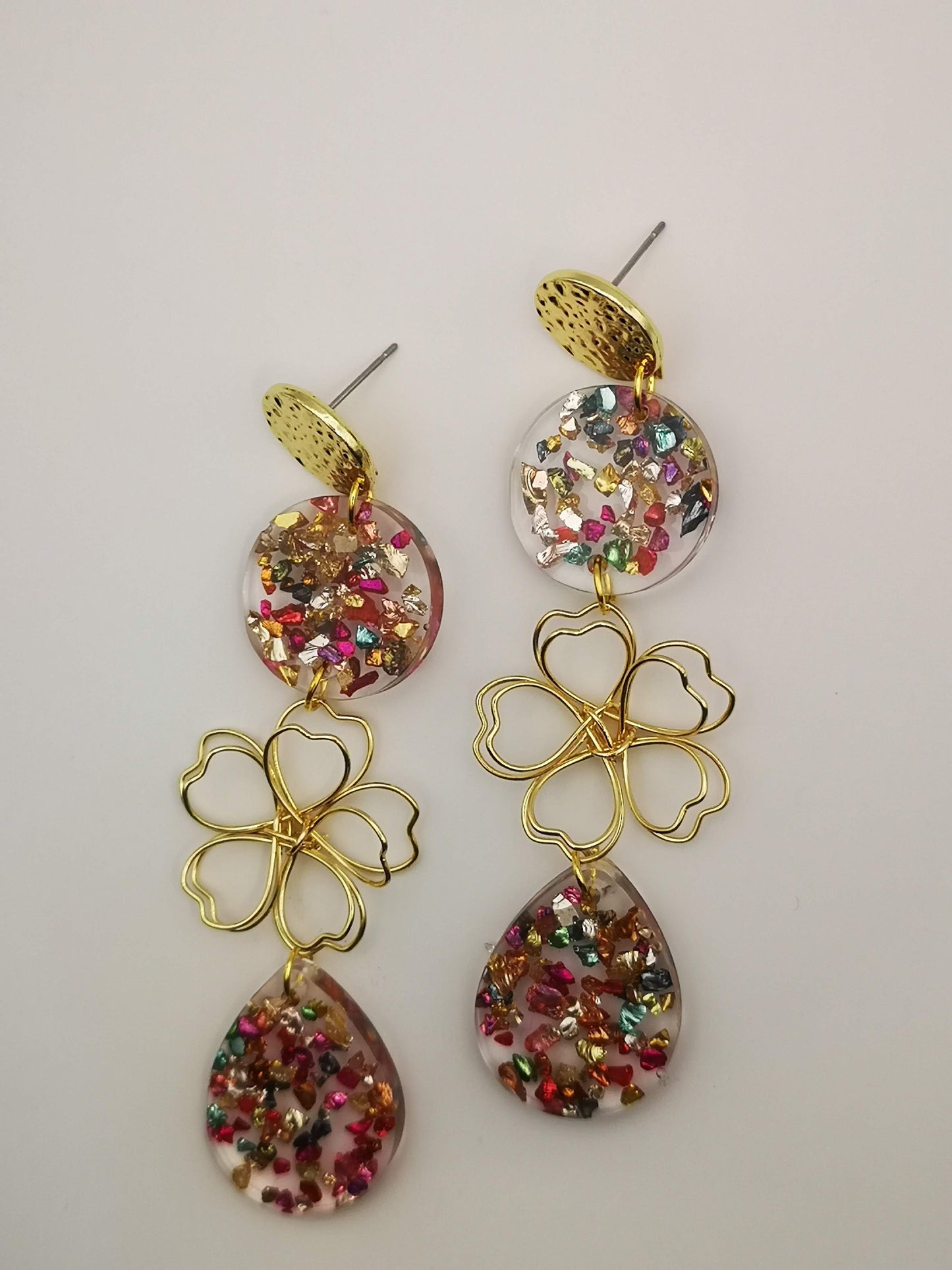 Pendientes de flamenca personalizados hechos con vidrios de colores artesanalmente