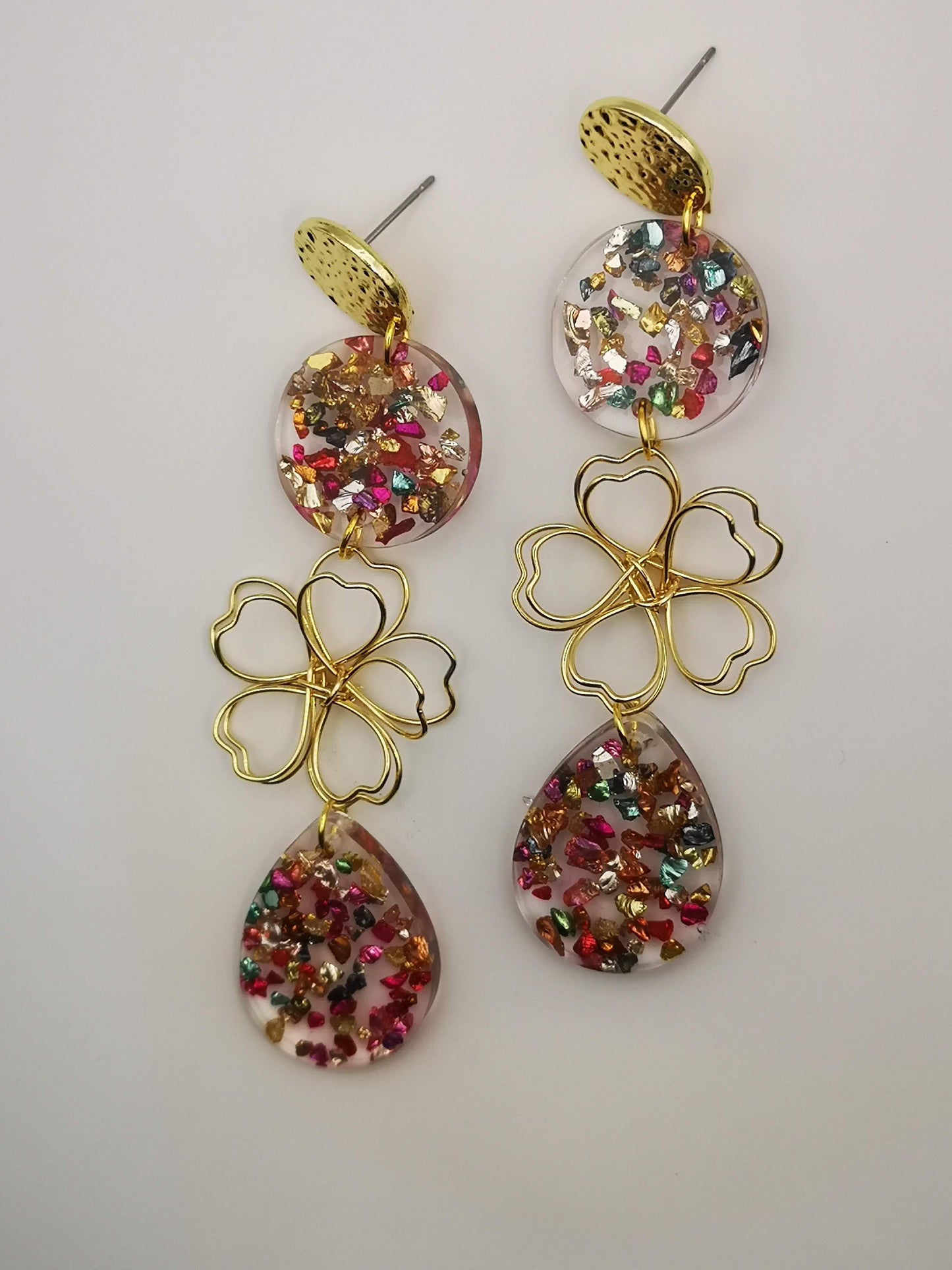 Pendientes de flamenca personalizados hechos con vidrios de colores artesanalmente