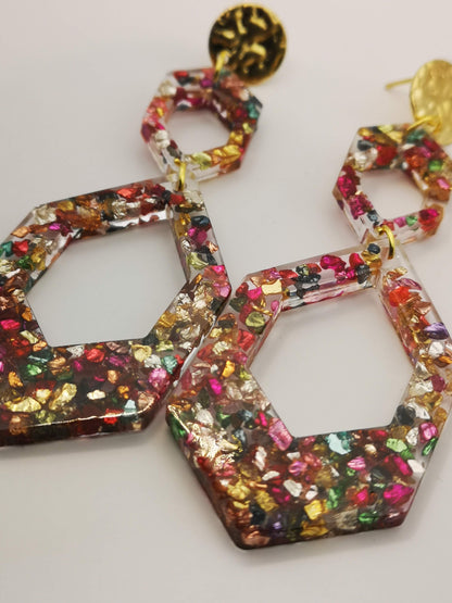 Pendientes de flamenca personalizados hechos con vidrios de colores artesanalmente